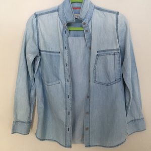 Fossil denim button down shirt